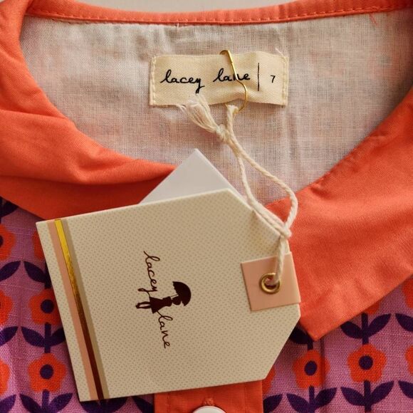 Lacey Lane size 7 hopscotch Peggy Sue dress oranhe purple retro 60s - 70s style - Picture 3 of 8